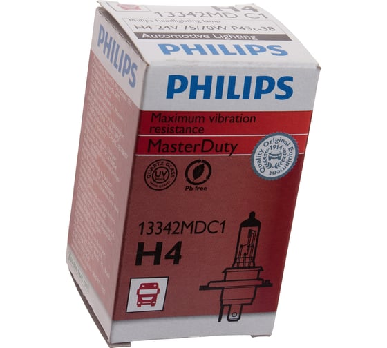 Автолампа PHILIPS H4, 75, 70 P43t-38 MASTER DUTY 24V 10,100 HIT замена P-13342HD 13342MDC1