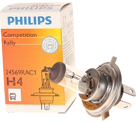 Автолампа PHILIPS H4, 100, 90 P43t-38 RALLY 24V 10,100 HIT 24569RAC1