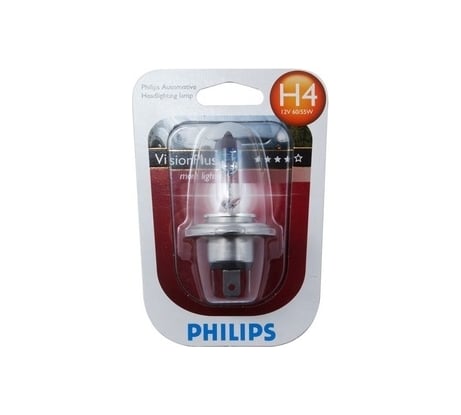 Автолампа PHILIPS H4 60,55 P43t-38+60 VISION PLUS 12V ,1,10 12342VPB1