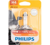 Автолампа PHILIPS H4, 60, 55 P43t-38+30% 12V 1,10 12342PRB1