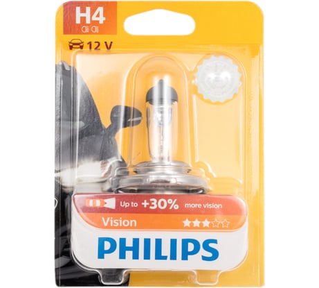 Автолампа PHILIPS H4 60,55 P43t-38+30 12V ,1,10 12342PRB1