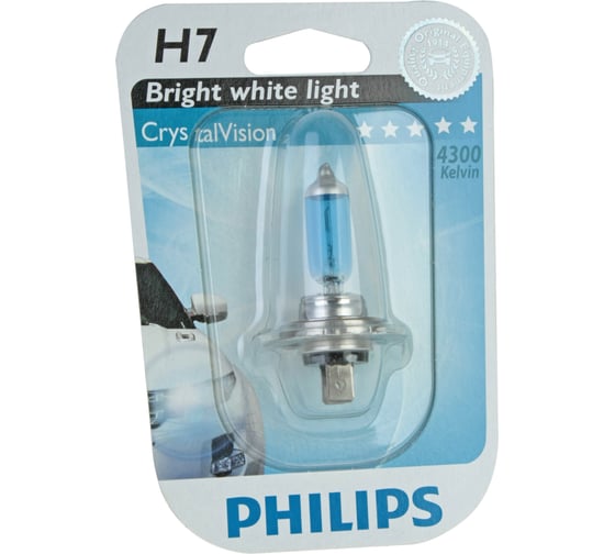 Автолампа PHILIPS H7, 55 PX26d CRISTAL VISION 4300K 12V 1,10 12972CVB1