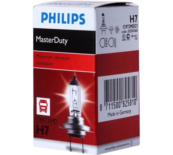 Автолампа PHILIPS H7, 70 PX26d MASTER DUTY 24V 1,10,100 HIT замена P-13972HD 13972MDC1