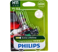 Автолампа PHILIPS H11, 55 PGJ19-2 LONG LIFE ECO VISION 12V 1,10 12362LLECOB1