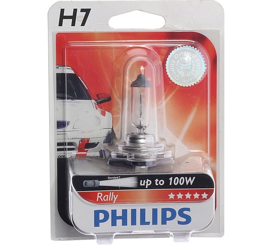 Автолампа PHILIPS H7, 80 PX26d RALLY 12V 1,10,100 12035RAB1