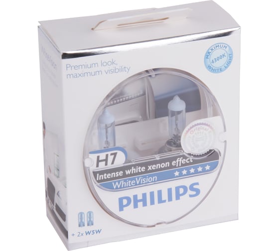 Автолампа PHILIPS H7, 55 PX26d VISION 4300K 2 шт.+2 шт. W5W 12V 1,10 12972WHVSM