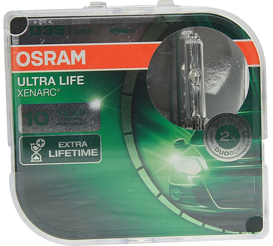 Автолампа OSRAM D3S 35 PK32d-5+70% XENON ULTRA LIFE 4150K, 2шт 42V, 1, 10 66340ULT-HCB
