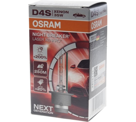 Автолампа OSRAM D4S 35 P32d-5+200% XENARC NIGHT LASER 4400K 85V, 1, 10 66440XNL