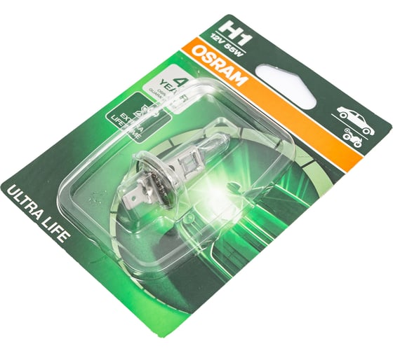 Автолампа OSRAM H1 55 P14.5s ULTRA LIFE 12V, 1, 10 64150ULT-01B