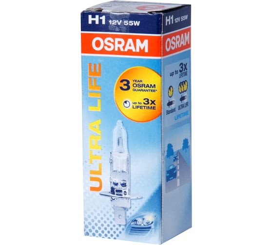 Автолампа OSRAM H1 55 P14.5s ULTRA LIFE 12V, 1, 100 64150ULT