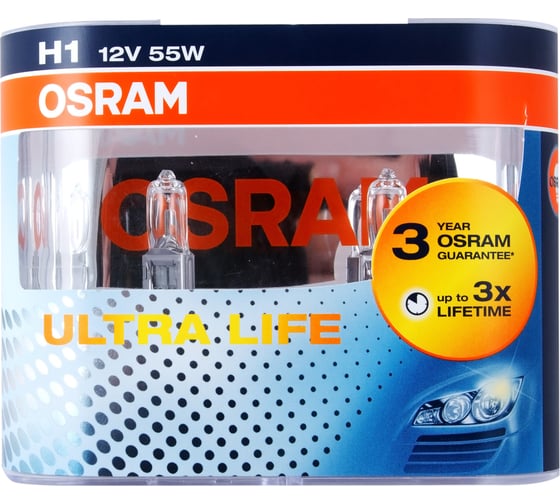 Автолампа OSRAM H1 55 P14.5s ULTRA LIFE 2шт 12V, 1, 100 64150ULT-HCB