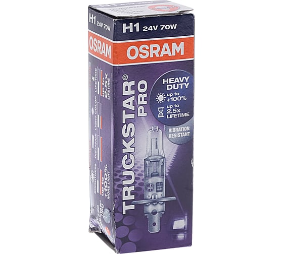 Автолампа Osram H1 70 P14.5s +100 TRUCKSTAR PRO 24V 64155TSP