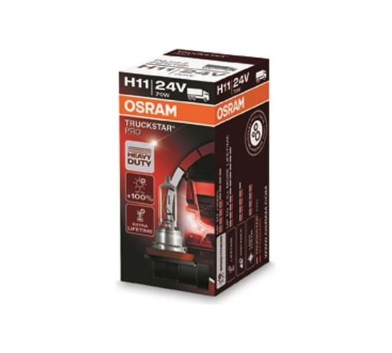 Автолампа OSRAM H11 70 PGJ19-2+100% TRUCKSTAR PRO 24V, 10, 100 64216TSP
