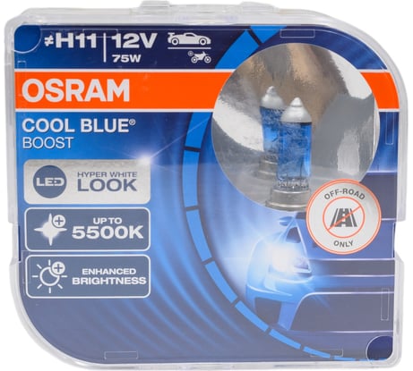 Автолампа Osram H11 80 PGJ19-2 +50 BLUE BOOST 5000K, 2шт 12V ,1,10 62211CBB-HCB