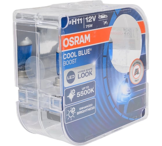 Автолампа OSRAM H11 80 PGJ19-2 +50% BLUE BOOST 5000K, 2шт 12V, 1, 10 62211CBB-HCB