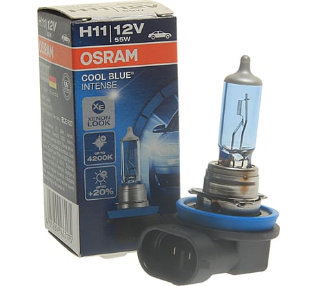 Автолампа Osram H11 55 PGJ19-2+20 BLUE INTENSE 4200K 12V ,1,10 64211CBI