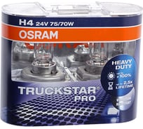 Автолампа OSRAM H4 75/70 P43t-38 +100% TRUCKSTAR PRO 2шт 24V, 1, 10 64196TSP-HCB 16034971