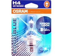 Автолампа OSRAM H4 60/55 P43t-38+20% BLUE INTENSE 4200K 12V, 1, 10, 100 64193CBI-01B