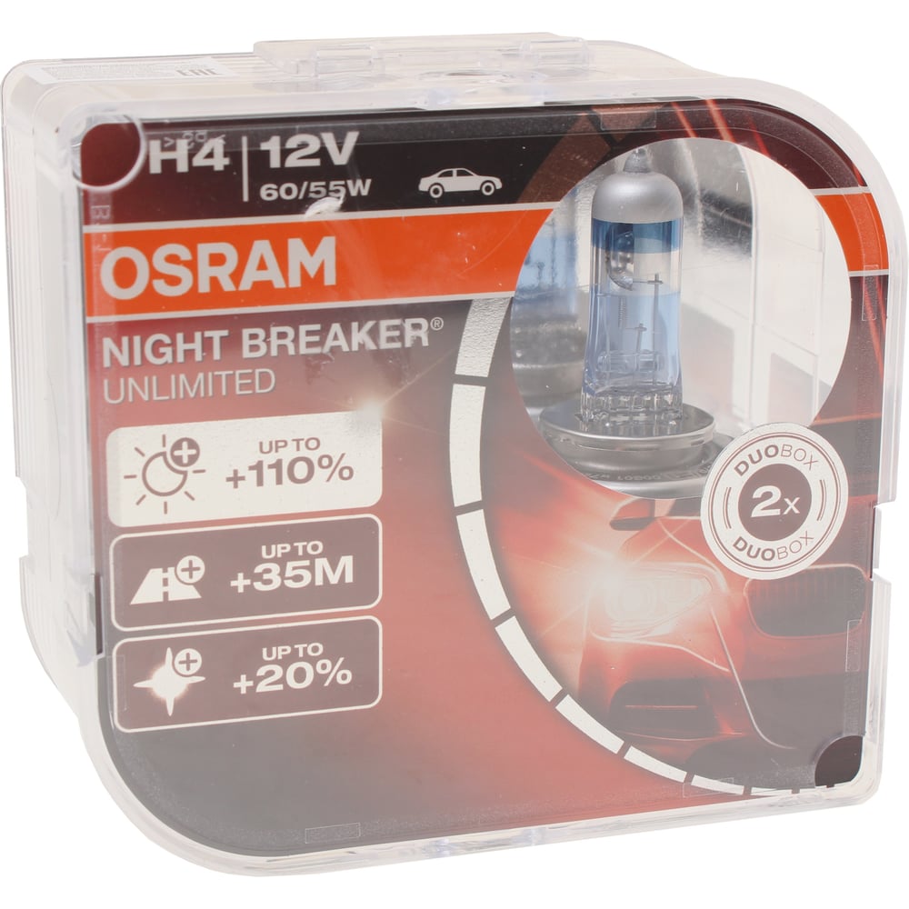 Автолампа OSRAM H4 60/55 P43t-38+110% NIGHT BREAKER UNLIMITED 64193NBU ...