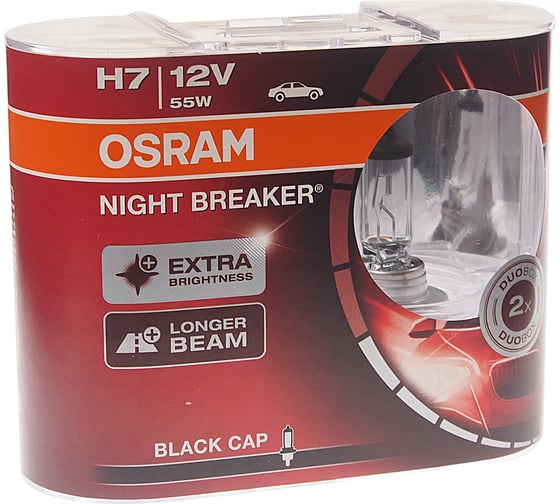 Автолампа OSRAM H7 55 PX26d NIGHT 2шт 12V, 1, 10 64210NB-HCB