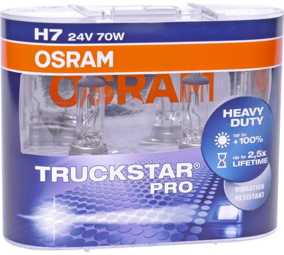 Автолампа OSRAM H7 70 PX26d +100% TRUCKSTAR PRO 2шт 24V, 1, 10 64215TSP-HCB