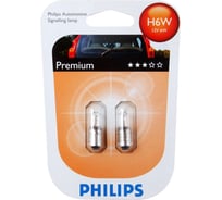 Автолампа PHILIPS T6W BA9s HALOGEN 2 шт. 12V 1,10 12036B2