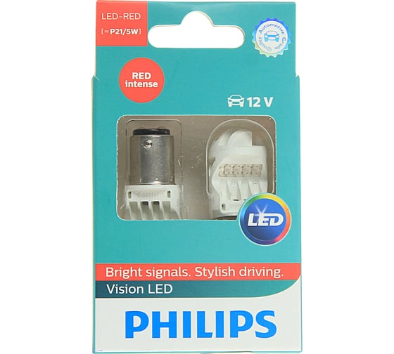 Автолампа PHILIPS P21,5W LED RED INTENSE 2 шт. 12V 1 OLD 12836REDX2 1