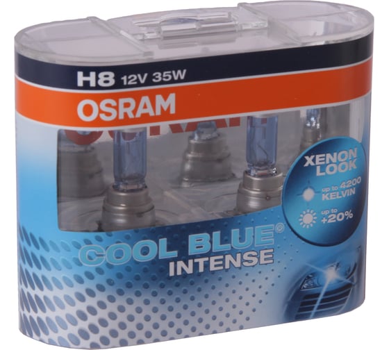 Автолампа OSRAM H8 35 PGJ19-2+20% BLUE INTENSE 2шт 4200K 12V, 1, 10 64212CBI-HCB