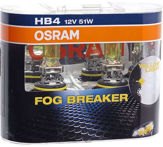 Автолампа OSRAM HB4, 9006 51 P22D FOG 2600K 2шт 12V, 1, 10 9006FBR-HCB
