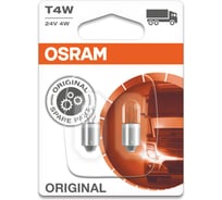 Автолампа T4W BA9s 2 штуки 24В 1.10 3930-02B Osram 651813