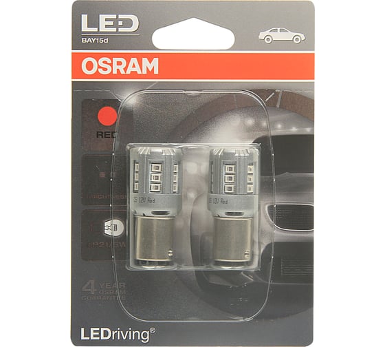 Автолампа OSRAM P21/5W BAY15d LED RED 2шт 12V, 1, 5 1457R-02B 1