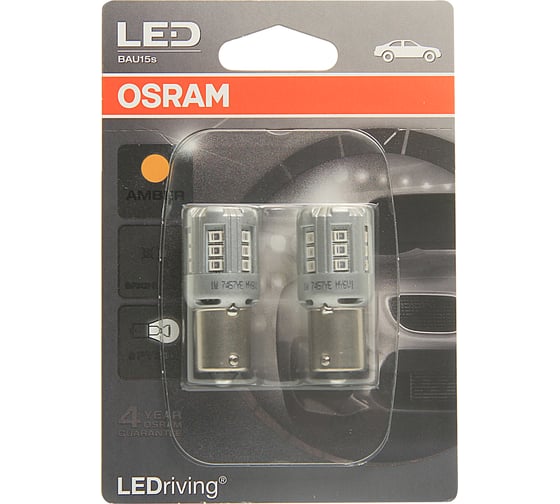 Автолампа OSRAM P21W BAU15s LED AMBER 2шт 12V, 1, 10, 50 7457YE-02B 1