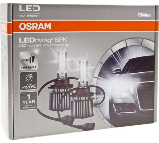 Автолампа Osram HB3/HB4, P20/22d+120%, LED COOL WHITE LEDriving, 6000 K, 9005DWSPK O-9005DWSPK