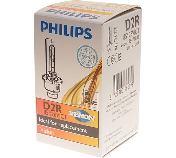 Автолампа PHILIPS D2R 35 P32d-3 XENON VISION 4600K 85V 1,2 85126VIC1