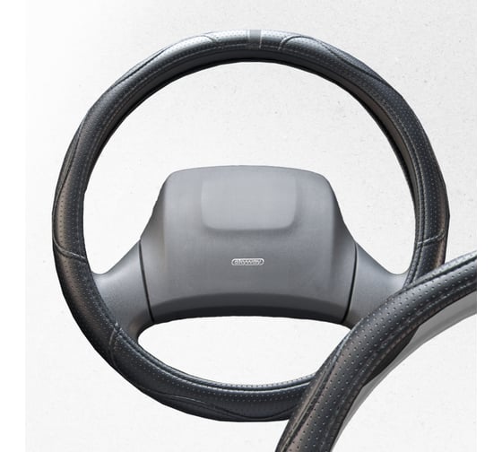 Оплетка SKYWAY Art-7 L черная экокожа S01102019