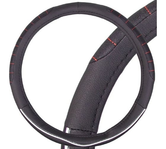 Оплетка SKYWAY Combo-1 L черно/белая экокожа S01102321 1