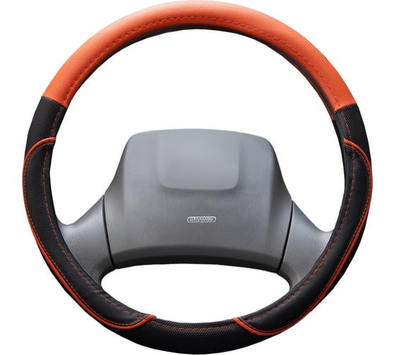 Оплетка SKYWAY Combo-4 L Черно/Оранжевая экокожа S01102396 1