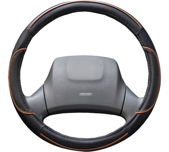 Оплетка SKYWAY Combo-5 L Черно/Оранжевая экокожа S01102339 1