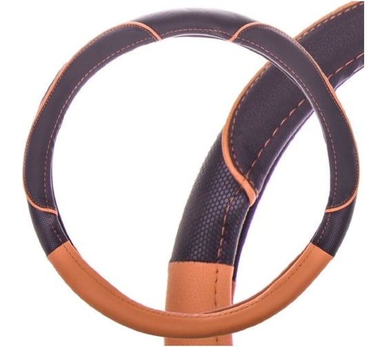 Оплетка SKYWAY Combo-4 M Черно/Оранжевая экокожа S01102391 1