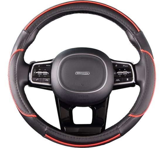 Оплетка SKYWAY Combo-5 M Черно/Красная экокожа S01102333 1