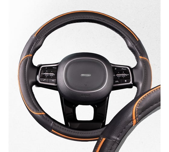 Оплетка SKYWAY Combo-5 M Черно/Оранжевая экокожа S01102335