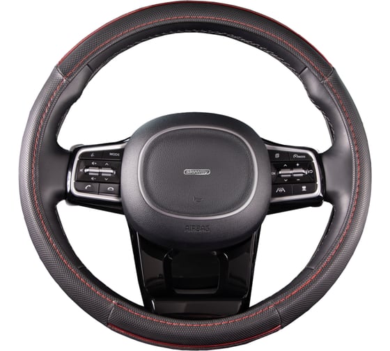 Оплетка SKYWAY Combo-8 M Черно/Красная экокожа S01102307 1