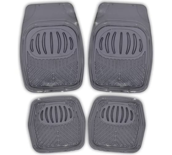 Коврик для салона SKYWAY Rain-1 4пр. ванночка, виниловый, черный, прозрачный S01702023 1