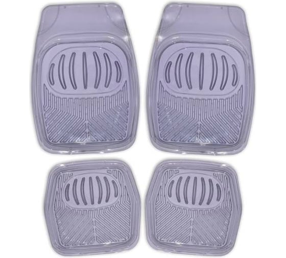 Коврик для салона SKYWAY Rain-1 4пр. ванночка, виниловый, серый, прозрачный S01702022 1