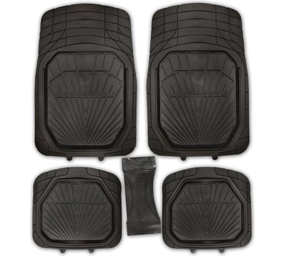Коврик для салона SKYWAY Rain-3 5пр. ванночка, полиуретановый, черный S01702057 1