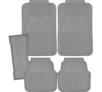 Полиуретановый коврик для салона с ковролин. вставками SKYWAY Snow-1 5пр. серый S01702031