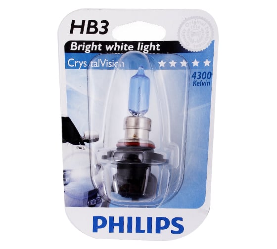 Автолампа PHILIPS HB3, 9005 65 P20d CRISTAL VISION 4300K 12V 1,10 9005CVB1