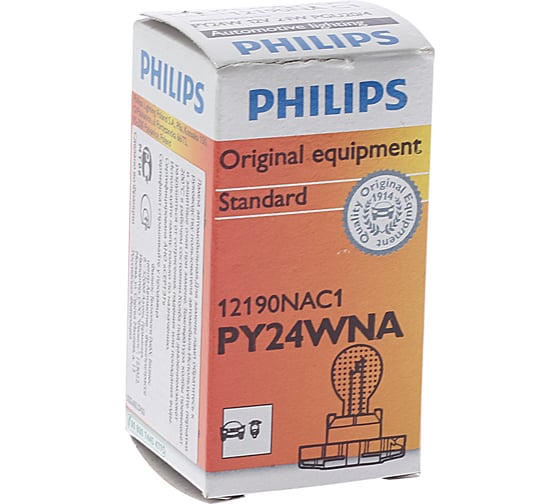 Автолампа PHILIPS PY24W PGU20,4 YELLOW 12V 1,15 12190NAC1