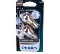 Автолампа PHILIPS PY21W BAU15s+30% SILVER VISION 2 шт. 12V 1,10 12496SVB2