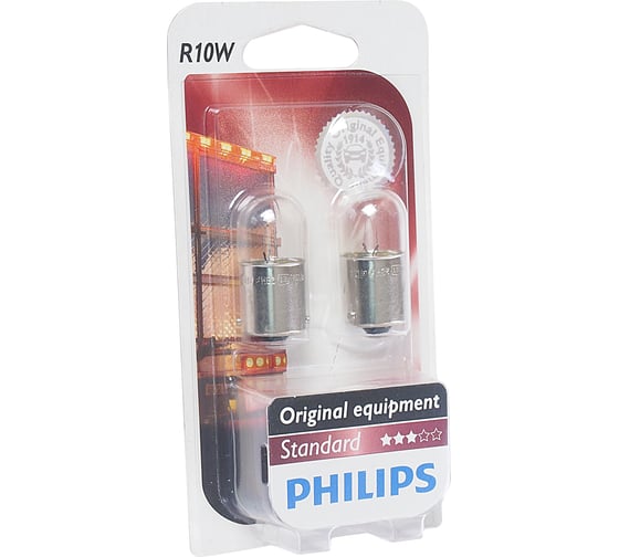 Автолампа PHILIPS R10W BA15s 2 шт. 24V 1,10 13814B2 1